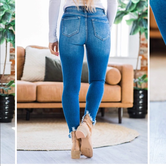 Jersey Button Fly Kancan NWT SIZE 9 medium denim wash - Picture 3 of 9